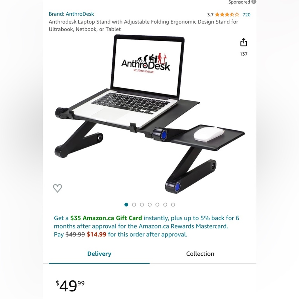 Anthrodesk laptop stand with vents